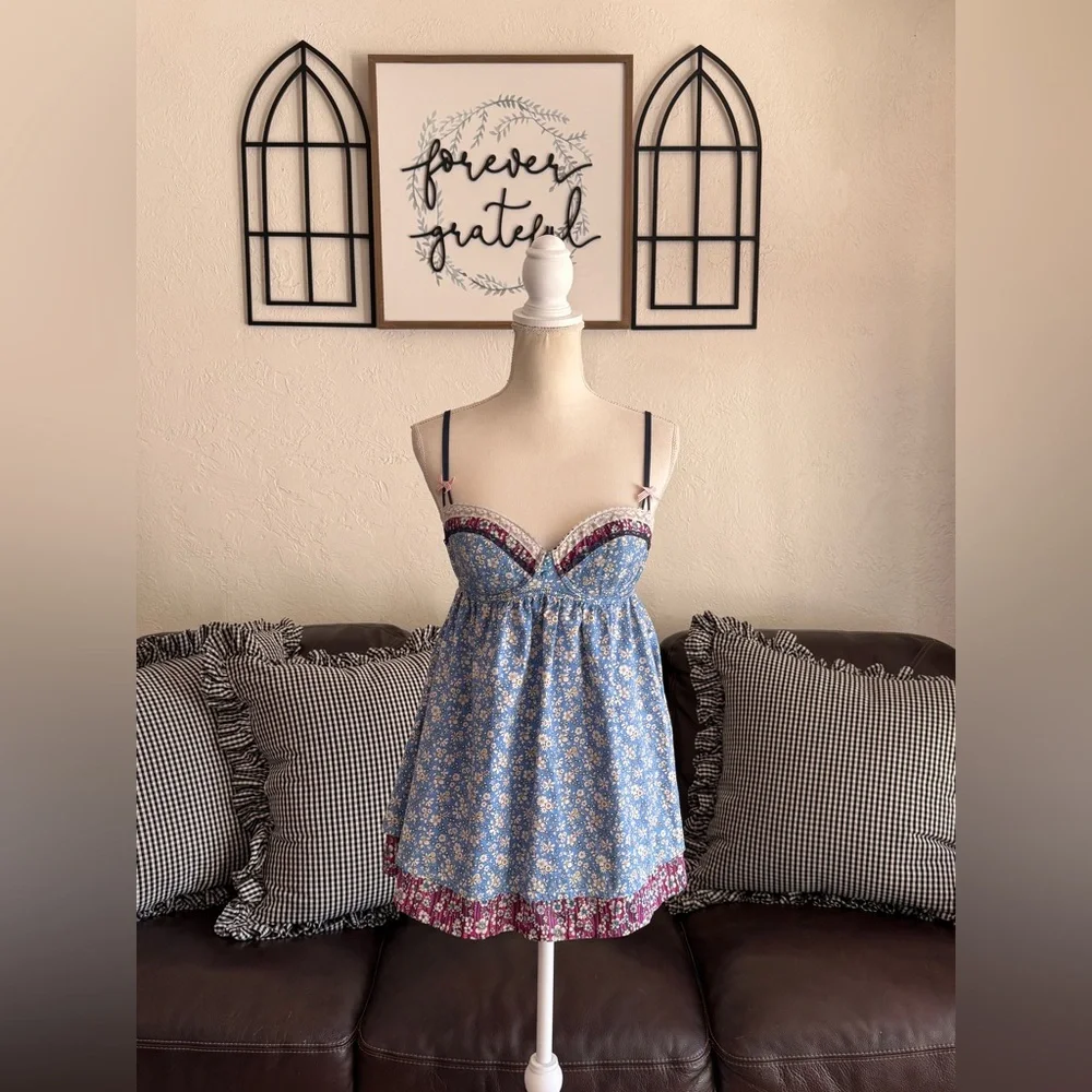 Vintage Liberty Of London - Target Paisley Floral Print Y2K Babydoll Slip Dress